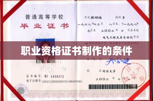 暖暖职业资格证书制作的条件