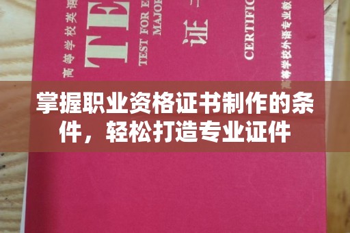 暖暖掌握职业资格证书制作的条件，轻松打造专业证件